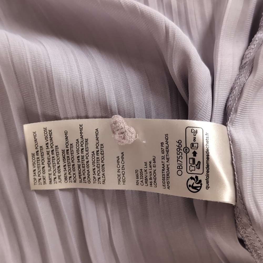 Anthropologie Large Sleeveless Twofer Dress Lavender Purple Pleated Long Spring - Picture 7 of 8